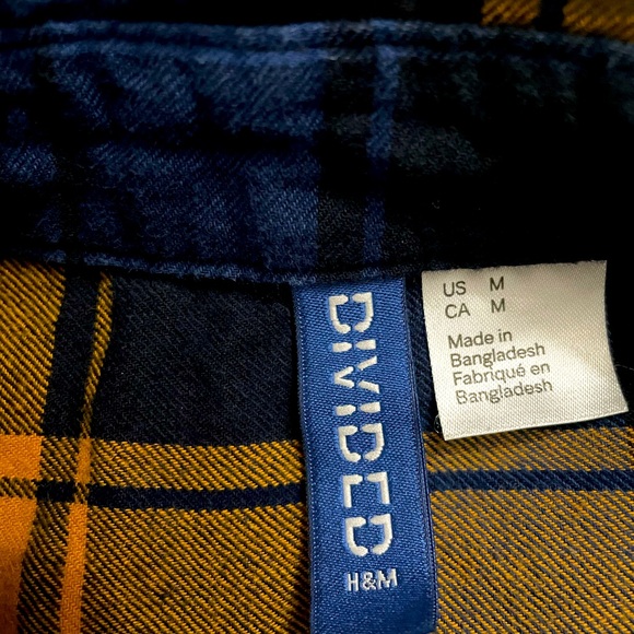 H&M Gold and Blue Flannel - Picture 2 of 2